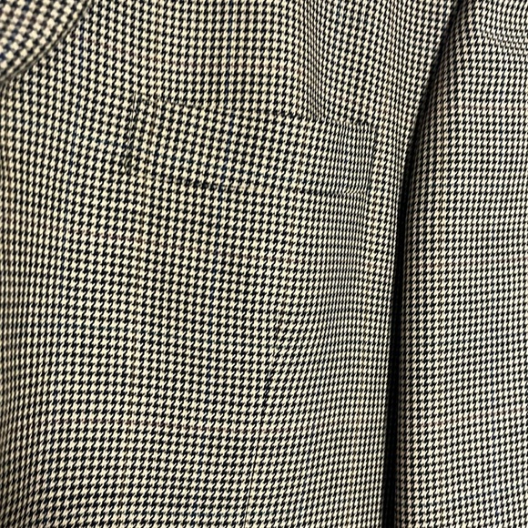 Oscar De‎ La Renta Mens 44R Wool Jacket Brown Houndstooth Dark Academia Blazer - Picture 9 of 9